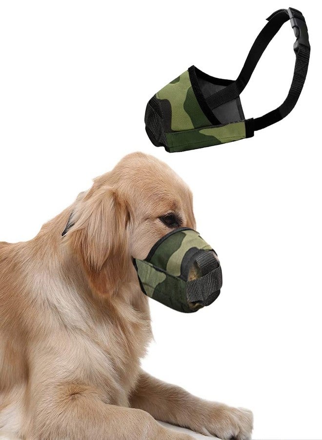 Western Era Camouflage Dog Muzzle - Adjustable Soft Breathable, Nylon Mouth Guard Cover for Small, Medium and Large Dogs, Anti Chewing, Barking & Biting (Army Muzzle, XSmall) - Image 1